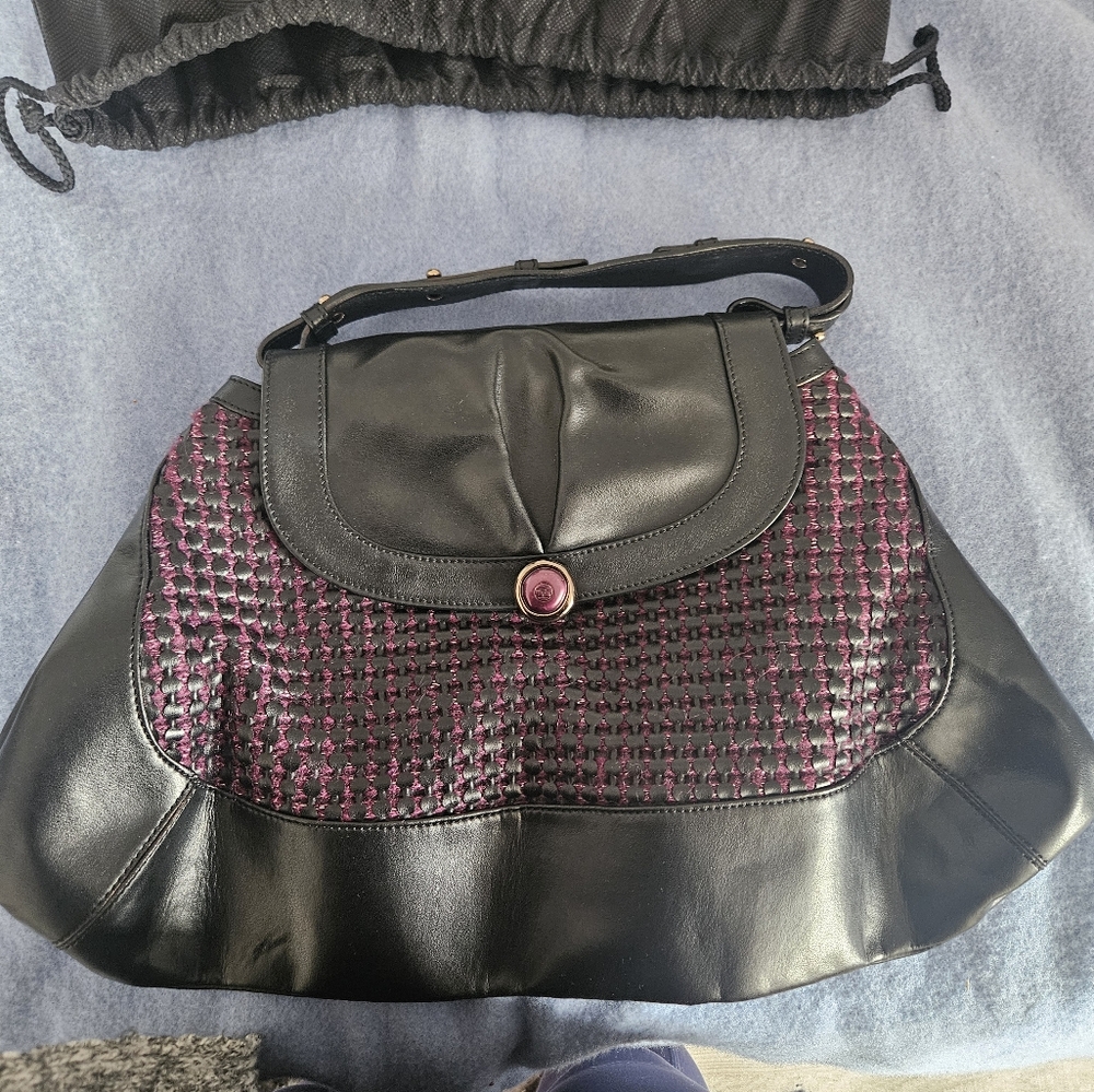 Elegant Black and Purple Women's Bag